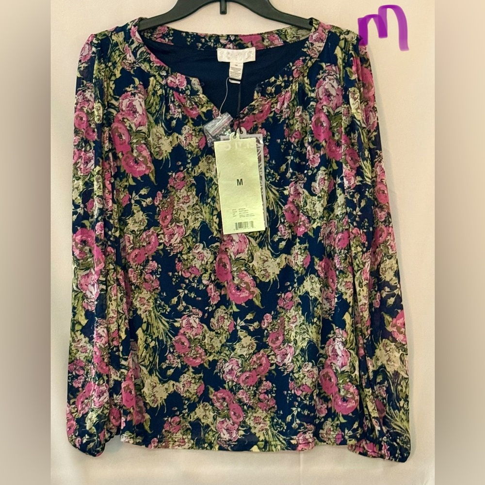 Sotela Pink and Green Floral Blouse